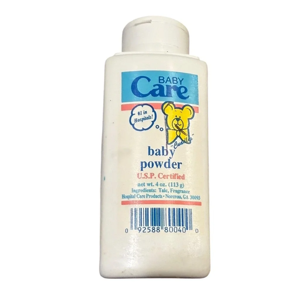 Vtg Baby Care Baby Powder 95% 4 oz Talc Fragrance Hospital Care Products Cuddles